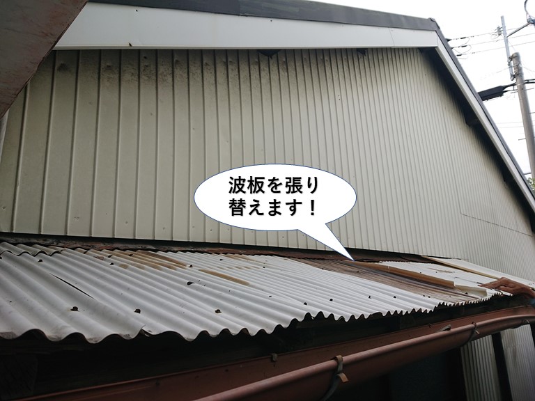 貝塚市の波板を張り替えます