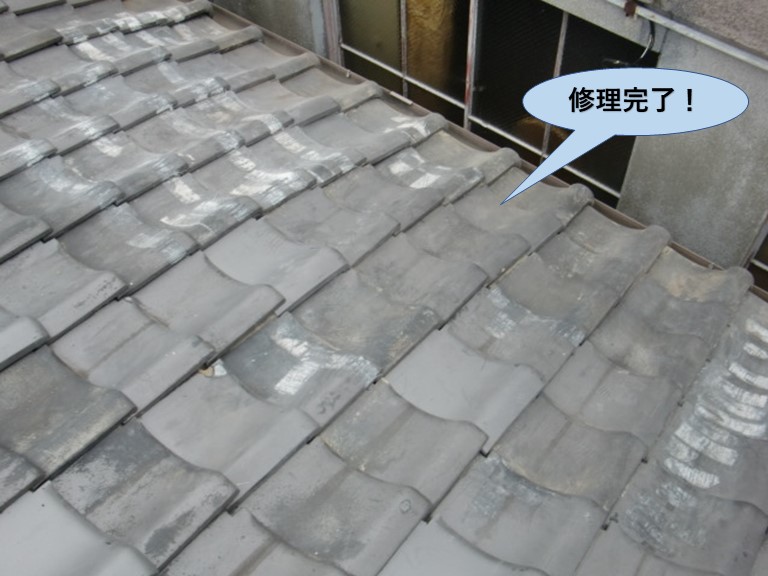 岸和田市の屋根修理完了