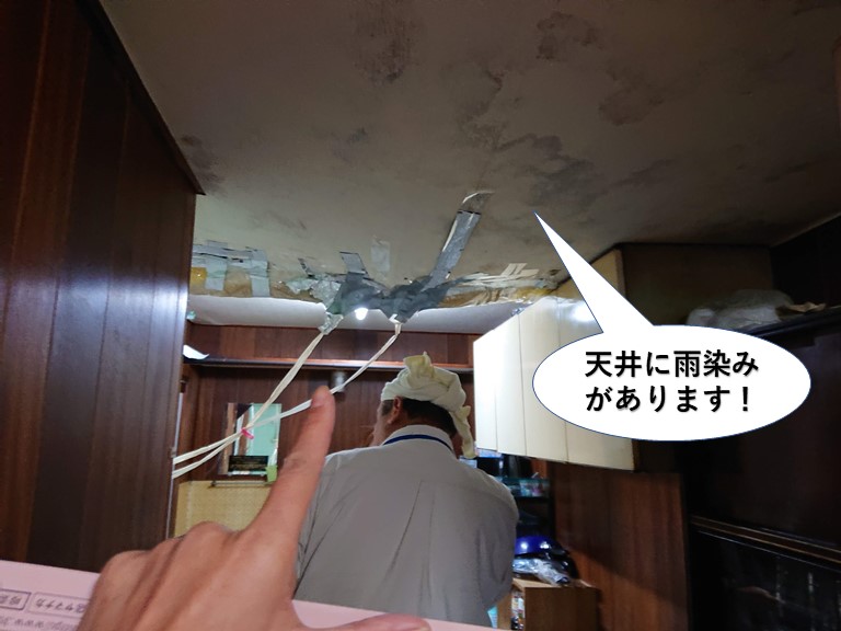 貝塚市の天井に雨染みがあります