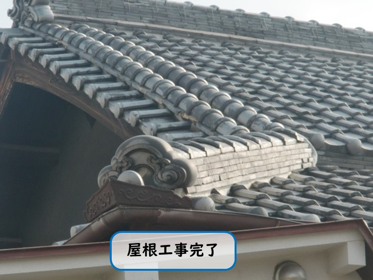 和泉市で自然災害にあった屋根の修復工事完了