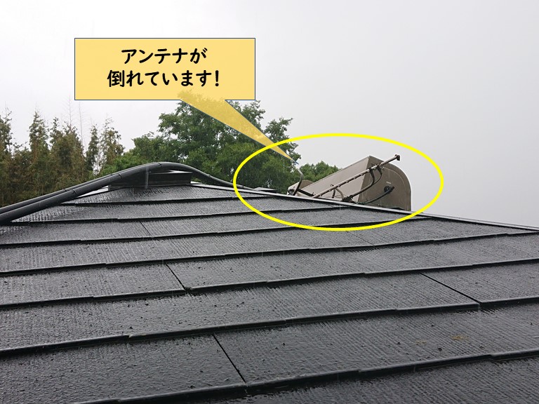 和泉市のアンテナが倒れています