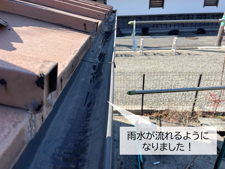 和泉市の雨樋が流れるようになりました