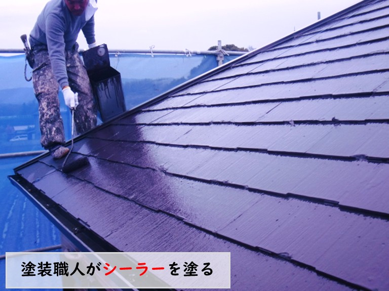 和泉市シーラーを塗る