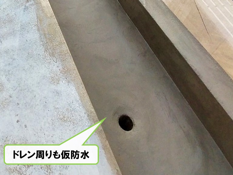 和泉市ドレン周りも仮防水