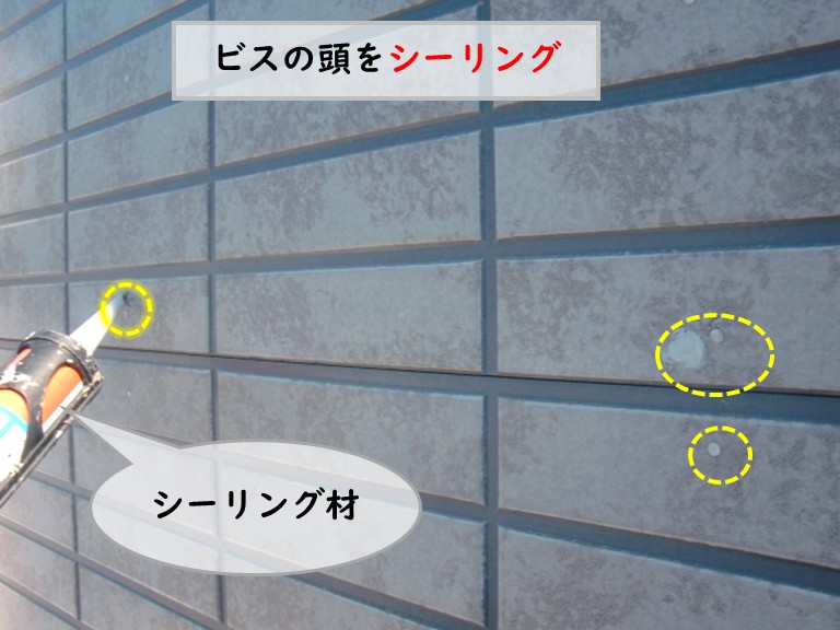 和泉市ビス穴シーリング