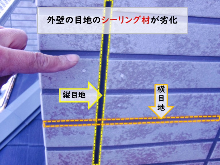 和泉市外壁目地シーリング材劣化