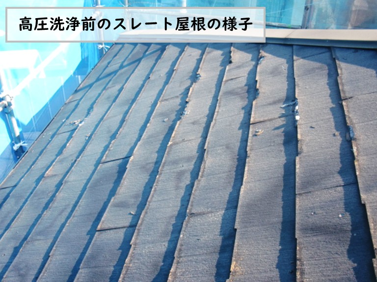 和泉市高圧洗浄前の屋根