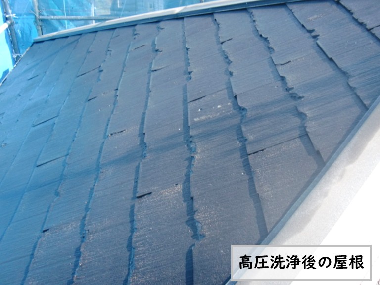 和泉市高圧洗浄後の屋根