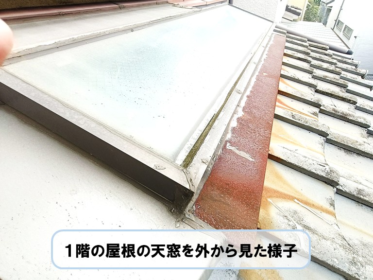 和泉市１階屋根の天窓を外から見た様子