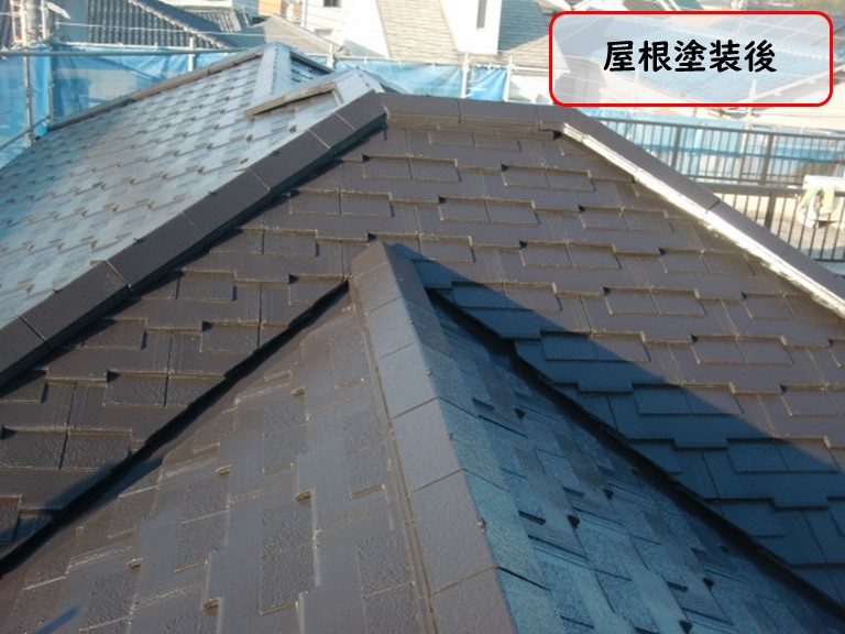 岸和田市でセメント瓦屋根塗装後