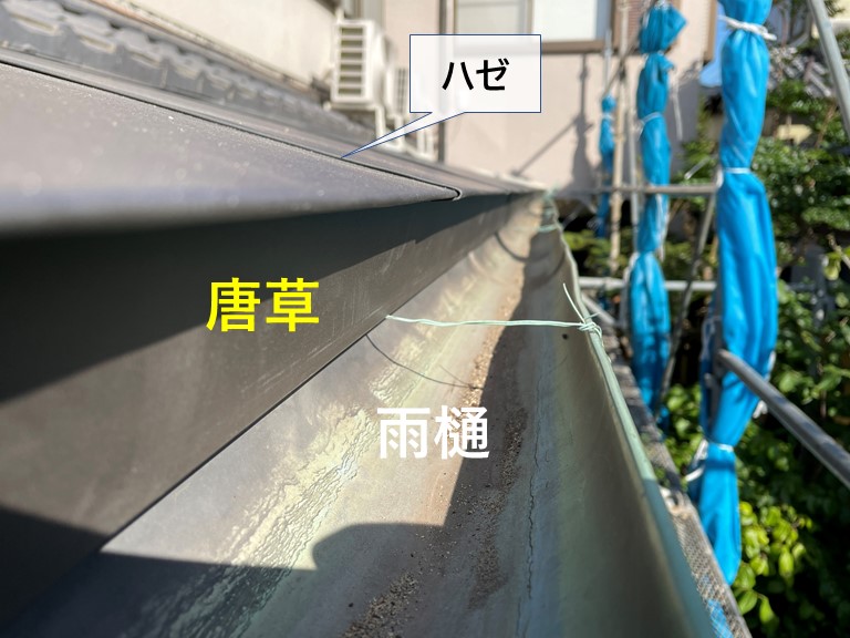 岸和田市の下屋を縦葺き