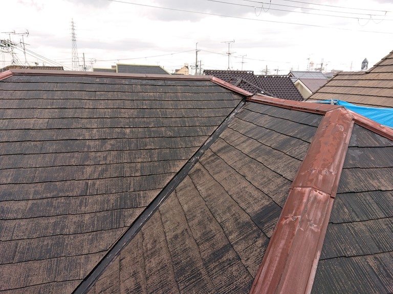 岸和田市の塗装前の屋根