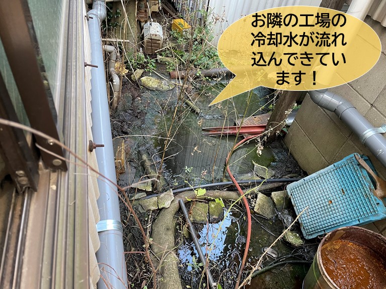 岸和田市の工場の冷却水が流れ込んできています