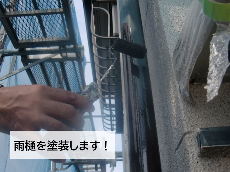 岸和田市の雨樋を塗装