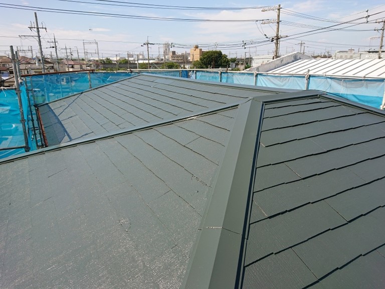 岸和田市スレート屋根塗装後