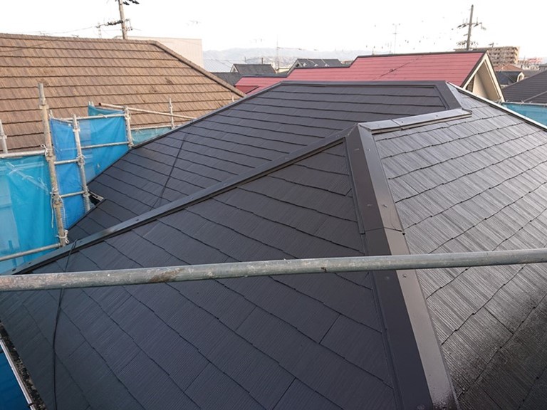 岸和田市スレート屋根屋根塗装後