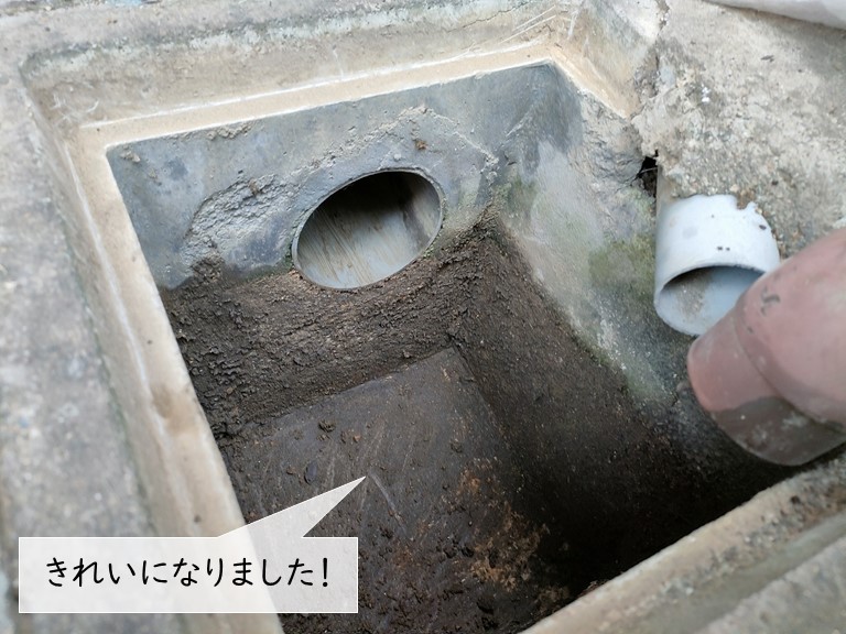 泉佐野市の雨水桝の掃除完了