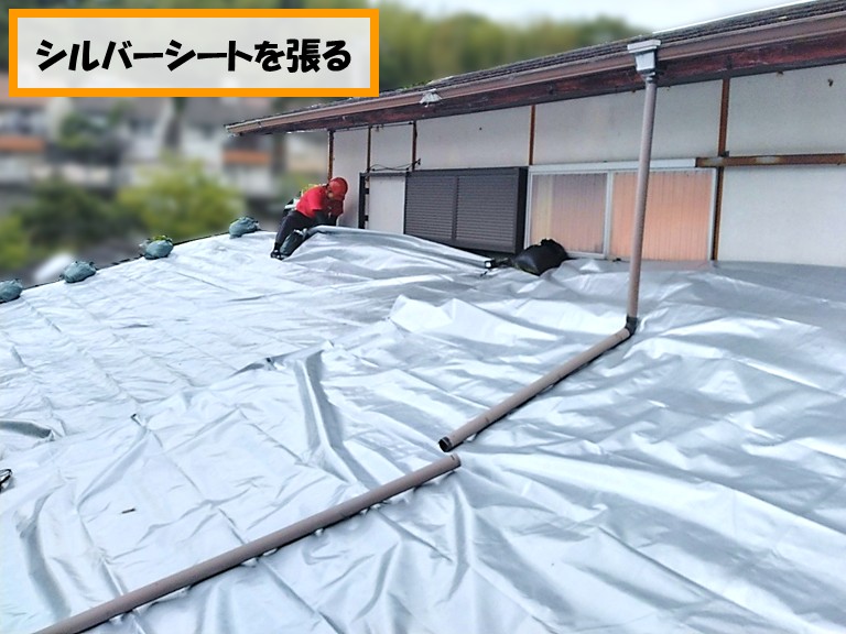 泉佐野市シルバーシートを張る