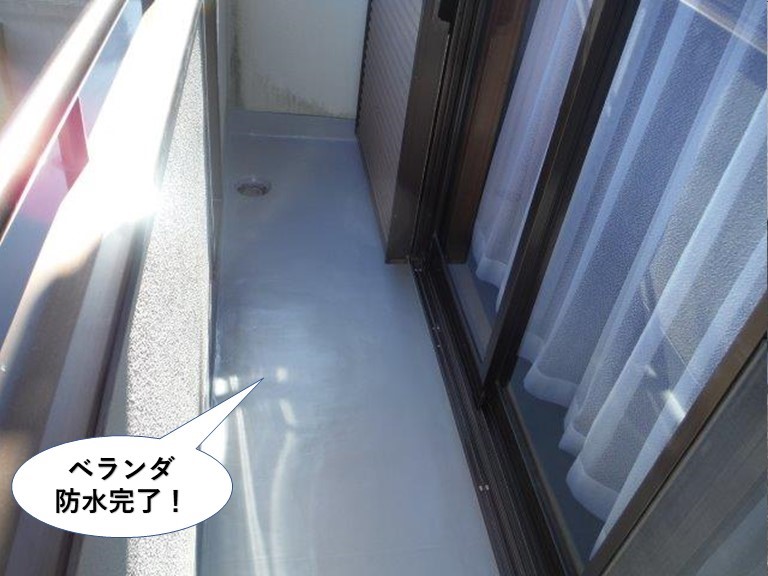 泉南市でベランダ防水工事完了