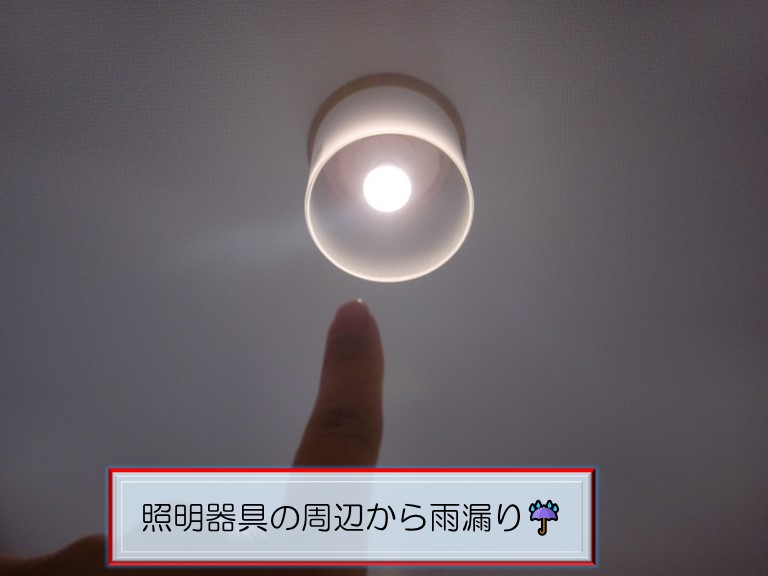 泉南市で照明器具の周辺から雨漏り
