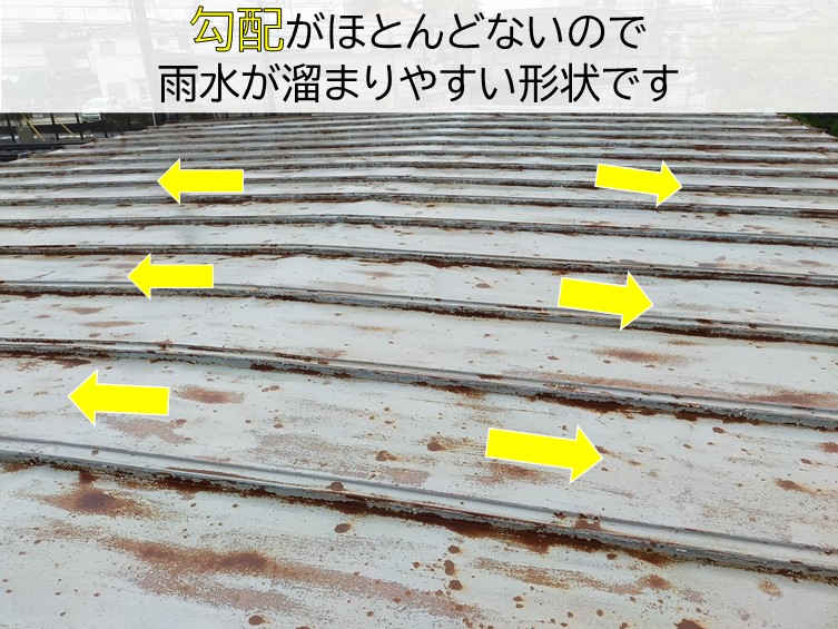 泉南市の屋根の勾配が緩やか