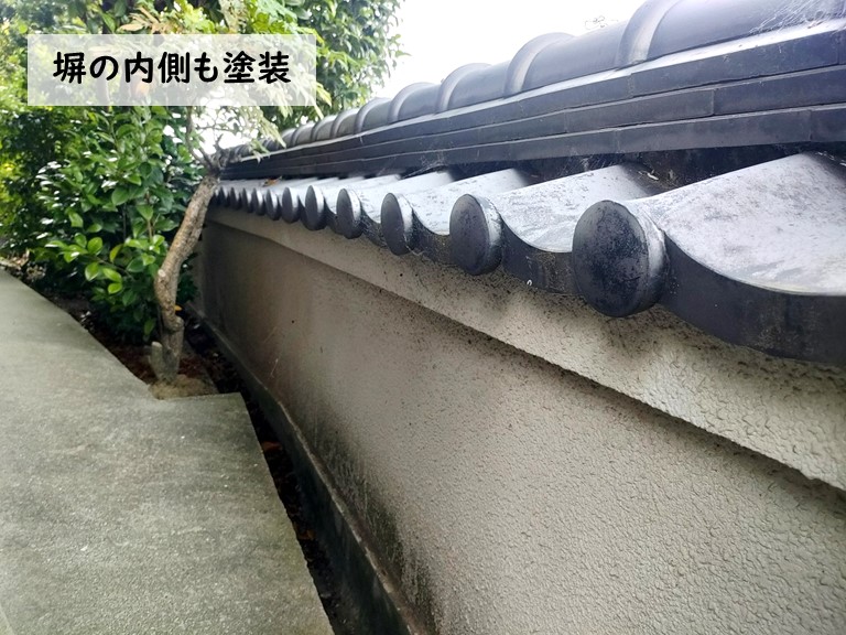 泉大津市 塀の内側も塗装