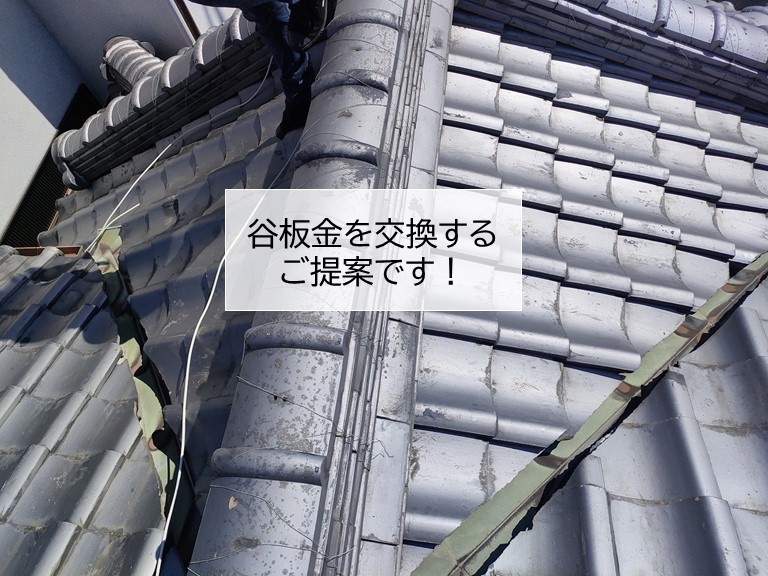 泉大津市の谷板金を交換するご提案