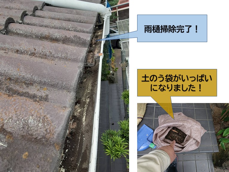 泉大津市の雨樋掃除完了