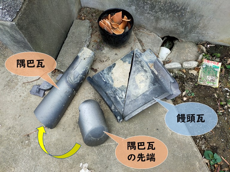 貝塚市で使用する隅巴瓦