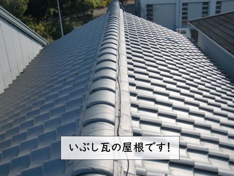 貝塚市のいぶし瓦の屋根