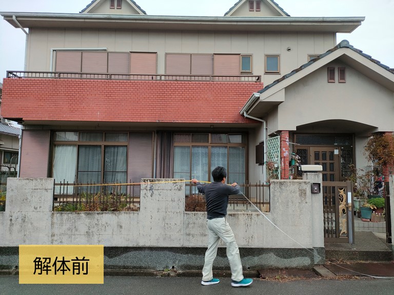 貝塚市のブロック塀解体前