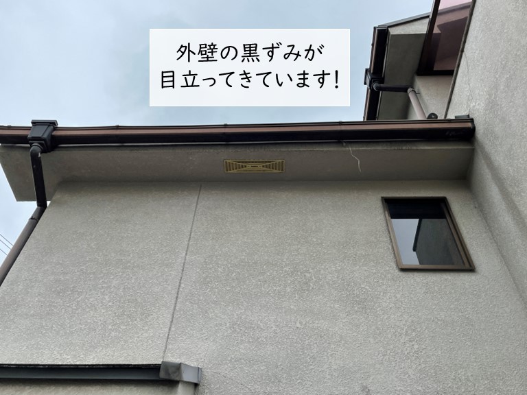 貝塚市の外壁の黒ずみ