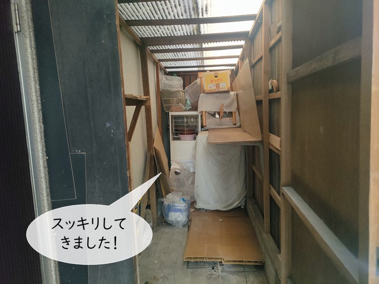 貝塚市の物置の中が片付いてきました