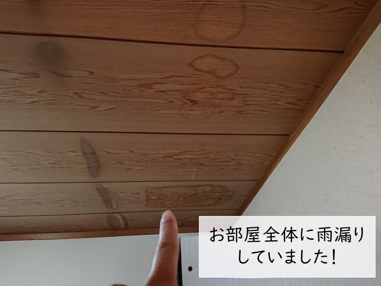 貝塚市の部屋全体に雨漏りしています