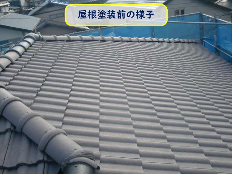 阪南市で台風被害にあった屋根塗装前の屋根の様子