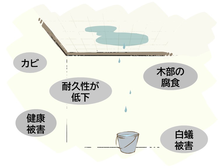 雨漏りを放置すると・・