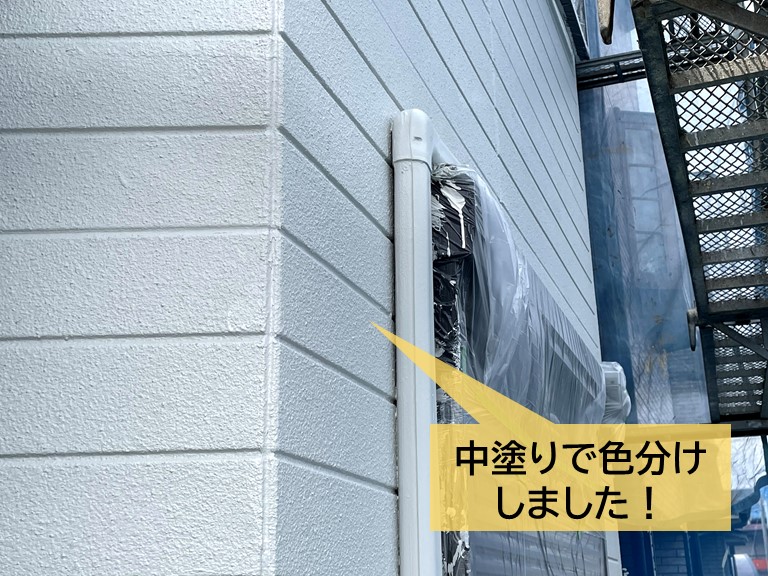 高石市の外壁をベース色で色分け