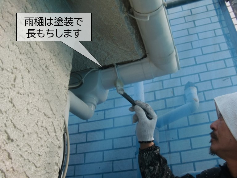 高石市の雨樋塗装