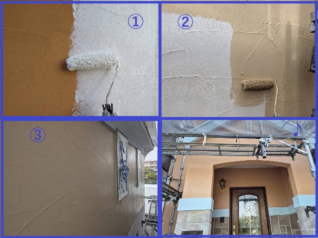 外壁の塗り替え　モルタル外壁の塗装