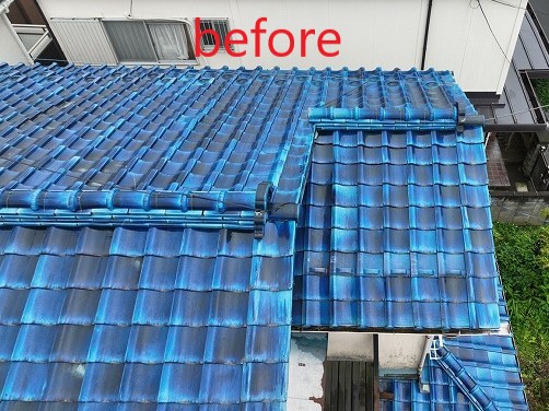 屋根葺き替え工事前