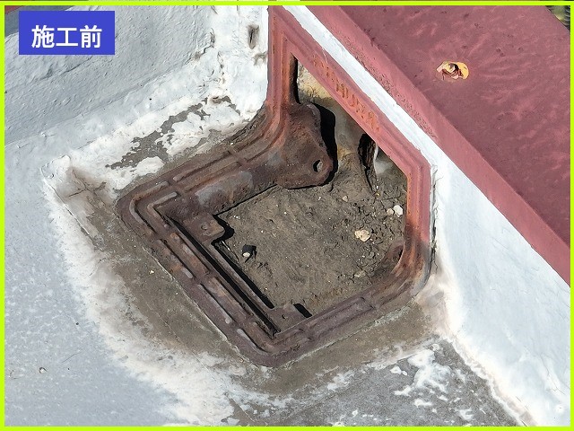 ベランダ雨漏り　施工前