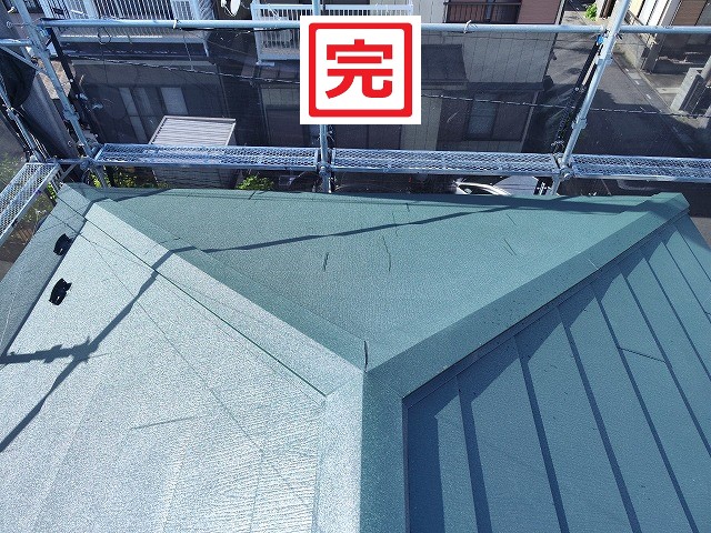 カバー工法後の棟板金