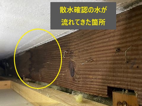 雨漏り調査　散水確認で原因を特定