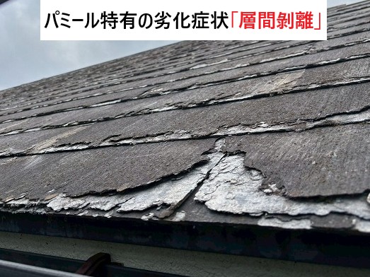 層間剝離が起こっています