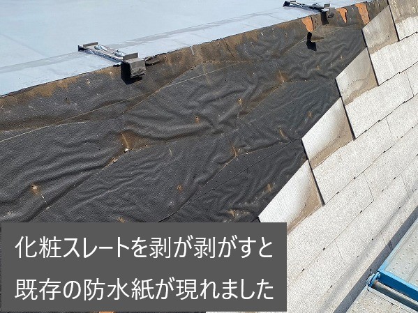 既存の防水紙が現れました