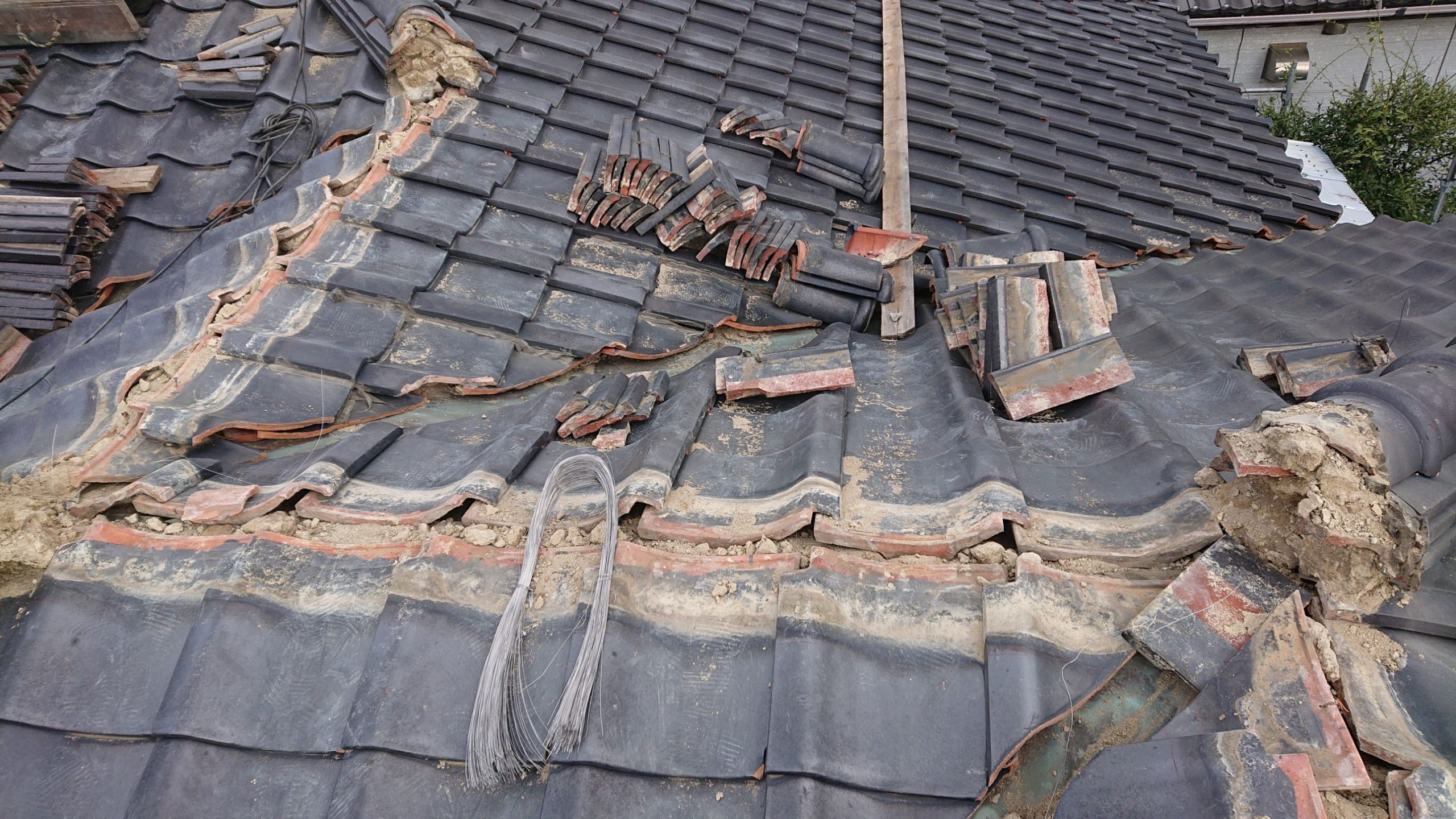 棟瓦　取り外し