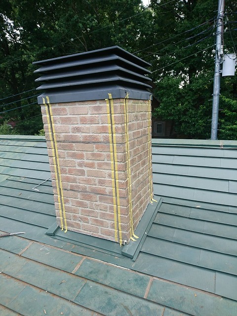 煙突部分コーキング