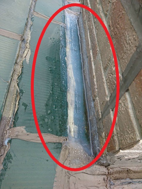 煙突部分コーキング