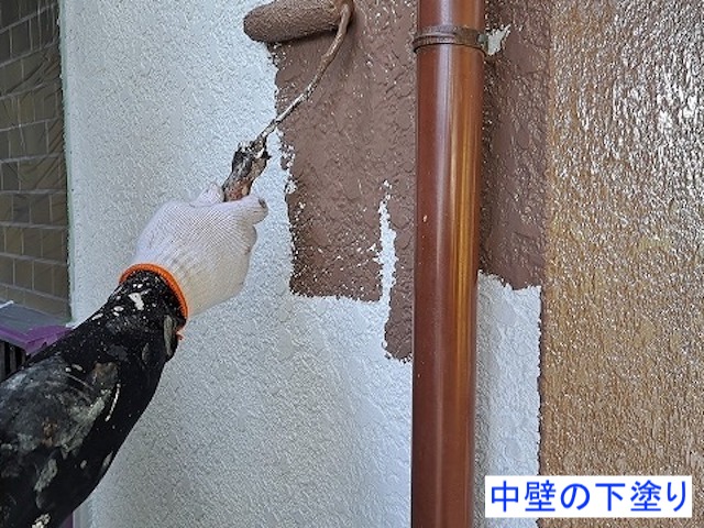 外壁の中塗り