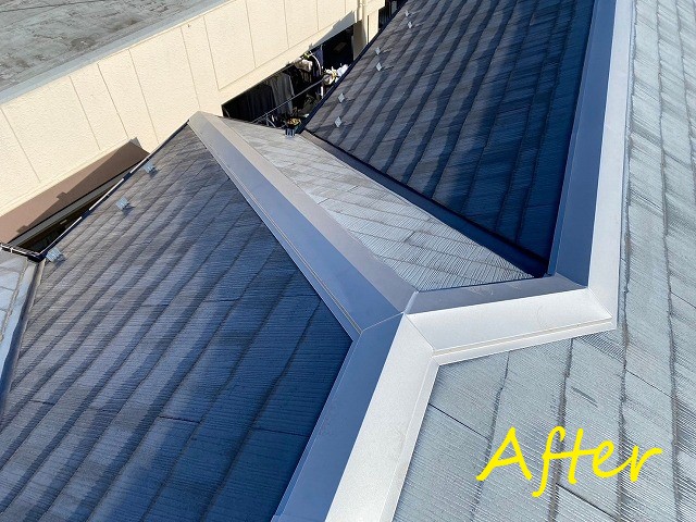 棟板金の交換工事before⇒After